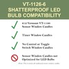 612 Vermont Shatterproof LED Window Candle Replacement Bulbs, Warm White