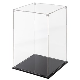 Cliselda 15.7 in Large Acrylic Display Case for Collectibles, Sturdy Clear Acrylic Display Box Trophy Case Countertop Box Glass Case, Dustproof Protection Showcase for Models Figures Doll