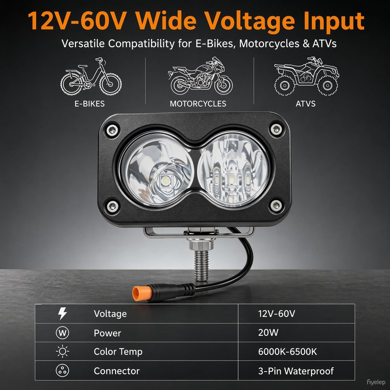 Ebike Headlight for Baja Light for Ridstar Q20/Q20 Lite/Q20 Pro