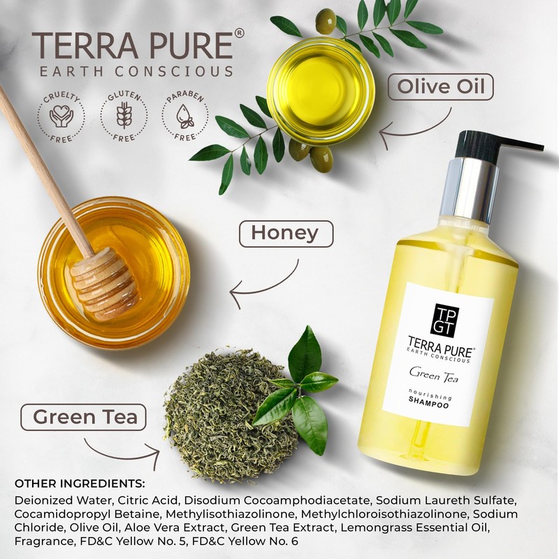 Terra Pure Green Tea Shampoo 10.14oz Pump | Clean Honey