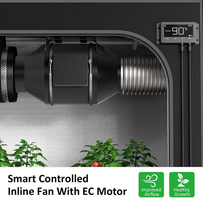 Toolazy Inline Duct Fan, Quiet 6" 405 CFM Ventilation Exhaust