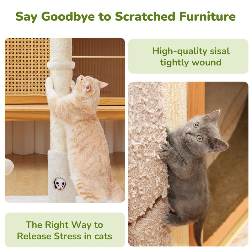 Woochpet Cat Scratching Posts 33" for Adults Cats, Cat Scratcher