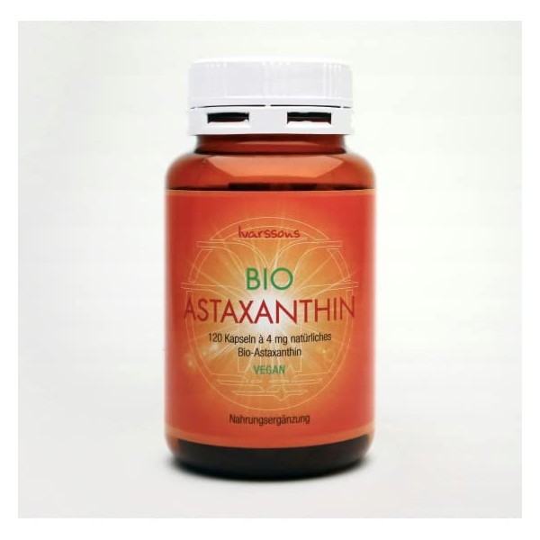 Organic Astaxanthin – 120 Capsules of 4 mg Natural Organic Astaxanthin – Ivarssons Original – Vegan