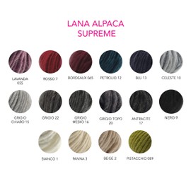 Panini Fabrics, Supreme Alpaca Wool - 70% Alpaca 20% Wool 10% Acrylic - Weight 50g - for knitting and crochet work