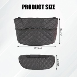 braxan Car Purse Holder Between Seats, Large Capacity Purse Holder for Car, Storage Bag for Backseat Pet Kid Barrier, Universal for SUV, Truck, RV (Black)