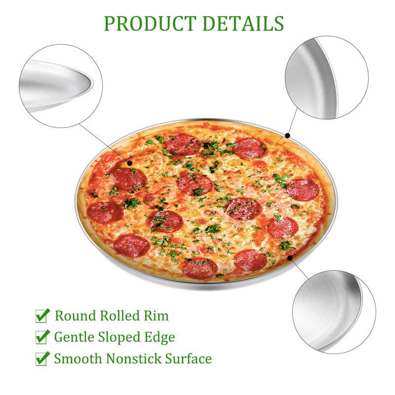 Yododo Pizza Pan, 13½ inch Stainless Steel Pizza Pan Set