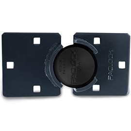 PACLOCK's UCS-7A/770 Hasp and Puck Combo Kit, Buy American Act Compliant, High Security 6-Pin Cylinder, One Lock Keyed to a Number U-Pick! w/ 2 Keys, Black Anod. Alum. Puck, Double Coated Grey Hasp