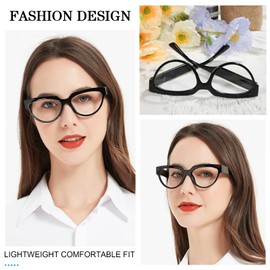 MARE AZZURO Unique Reading Glasses Women Retro Cateye Readers 1.0 1.5 2.0 2.5 3.0 3.5 4.0 5.0 6.0 (Black, 2.50)
