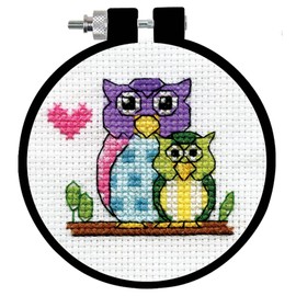 Design Works Crafts Owls Counted Cross Stitch Kit with Hoop