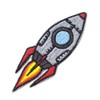 Rocket Space Ship Patch Outer Explore Logo Embroidered Iron On