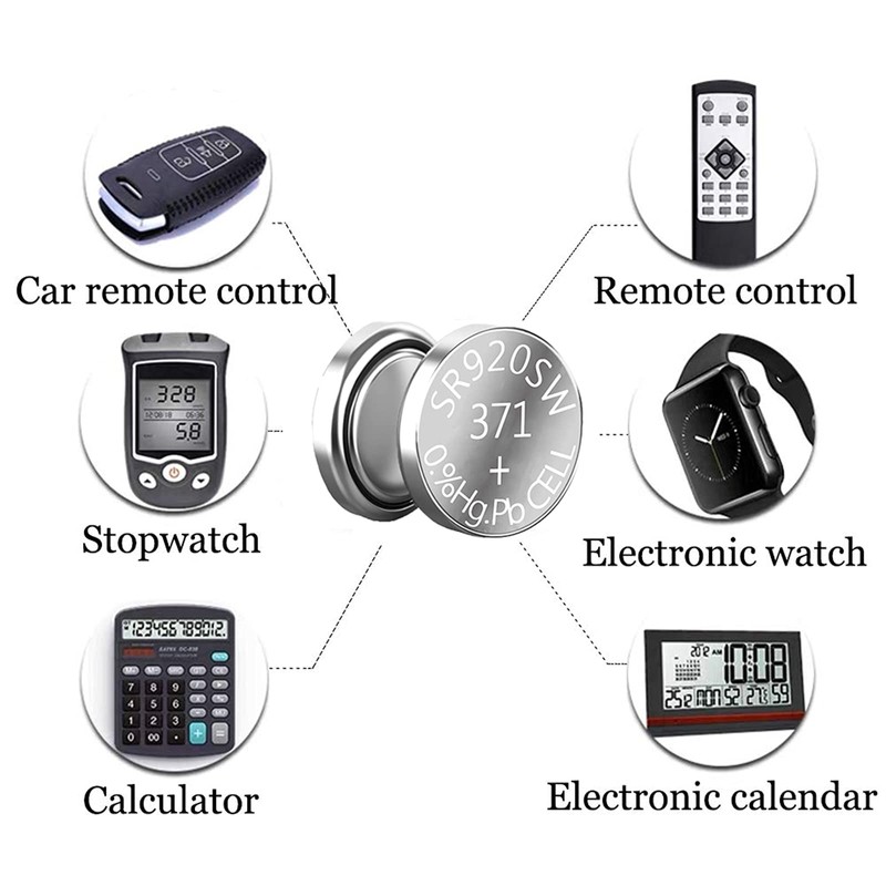 SKOANBE 10PCS 1.5V 371 370 SR920SW LR921 AG6 Button Coin