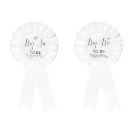 PATICARRY Green Sage Big Sis to Be & Big Brother to Be Tinplate Badge Pins for Baby Shower Decorations Welcome Baby Girl or Boy, Baby Shower Button New Dad for Gender Reveals Party, Baby Celebration.