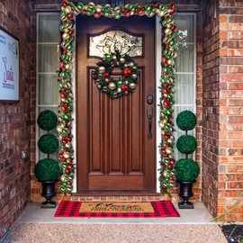 6 FEET Christmas Ball Garland Ornaments Shatterproof Xmas Hanging Balls Decorations for Home Indoor Outdoor Mantel Holiday Party Wedding Tree - Red Green Gold