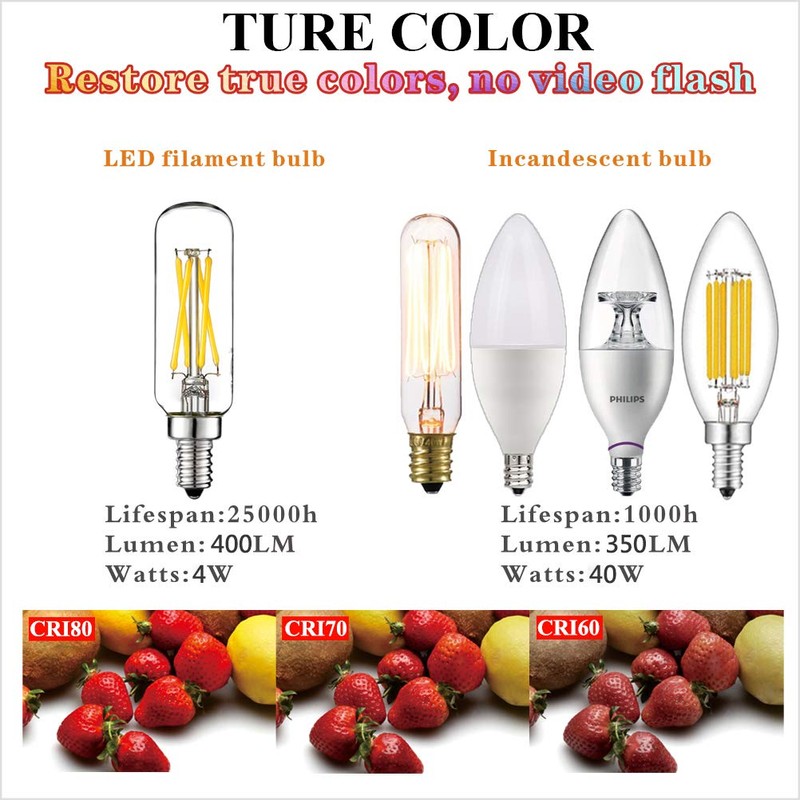 LiteHistory E12 led Bulb Dimmable 4W Equal 40W led Candelabra