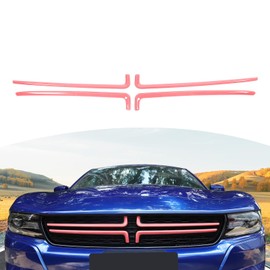 RT-TCZ for Charger Front Grill Grille Inserts Trim Cover Pink for Dodge Charger 2015 up Pink Exterior Accessories 4pcs