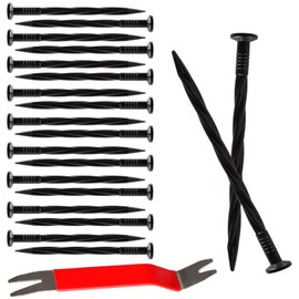 50 Pack Metal Landscape Stakes,Artificial Turf Spikes, 6 Gauge Large Landscaping Nails,Green Edging Anchoring Staple for Garden Ground Grass Lawn Paver for Paver Edging (20CM, 100)