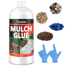 Teexpert Mulch Glue for Rocks, Pea Gravel Glue for Landscaping, Strong Gravel Binder Stabilizer, Landscape Glue for Stone Rubber Mulch, Mulch Adhesive Lock for Yard/Lawn, 32.7OZ