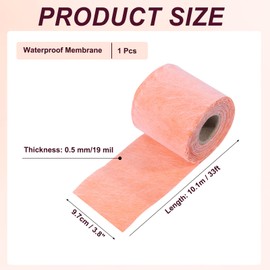 uxcell Waterproof Membrane 3.8 Inch x 33 Ft / 10.5 Square Feet Waterproofing Membrane 24 Mil Tile Underlayment Polyethylene Fabric Roll for Tiles Shower Walls Bathroom Floors, Orange