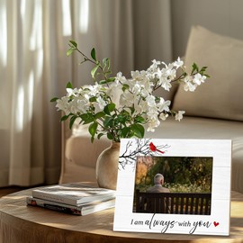 Kneaotoaji Cardinal Memorial Picture Frame - Sympathy Gifts for Loss of Loved One, Condolence Funeral Sentimental Remembrance Wooden Photo Frames 5x7 for Tabletop or Wall Hanging Desk Decor