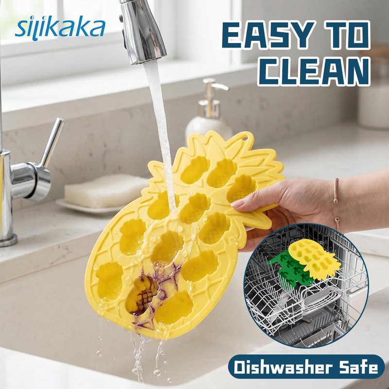 GC SILIKAKA UNIQUE ICE CUBE TRAYS FoodGrade Silicone Two Pineapple