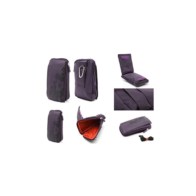 DFV Mobile Multi Functional Vertical Stripes Nylon Pouch Bag Case