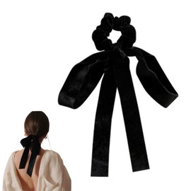 Hair Tie, Scrunchies, Ribbon, Velour, Black, Hair Accessories, Accessories, Hair Ornament, Hair Tie, Hair Arrangement, Velvet, Large, Long, Women's, Women's (Long Type)