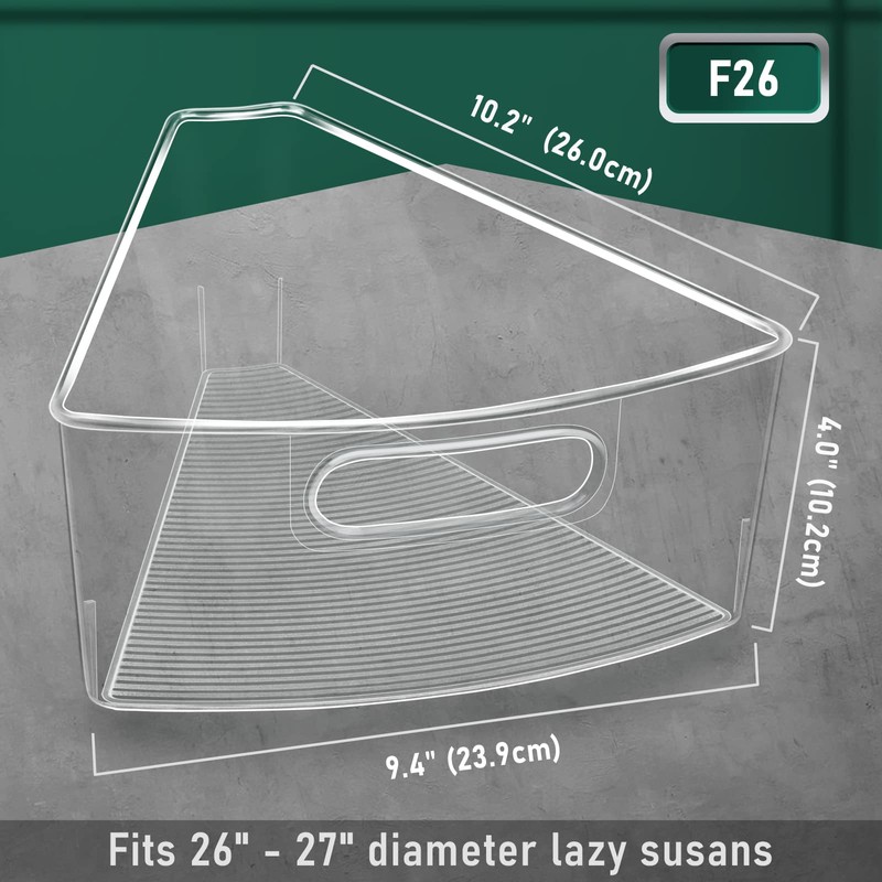 JEISSLIA Lazy Susan Cabinet Organizer Bins for 26"/ 28"/ 32"