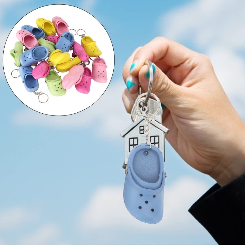 Ausla Schlüsselanhänger, Süßer Slipper, Mini-Schlüsselanhänger, 20 Stück, DIY, Flexibles Silikon,