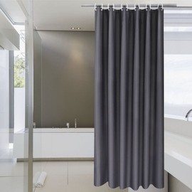 Aoohome Fabric Shower Curtain Liner, Solid Hotel Shower Curtain, Water Repellent, Dark Grey, 72 Width x 78 Height Inch