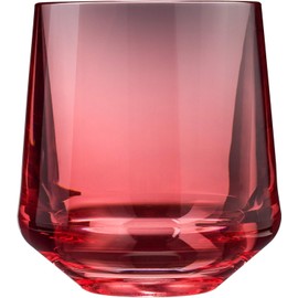 Drinique Unbreakable Stemless Wine Glasses (Set of 4) 12oz Tritan Plastic Stemless Glassware for Indoor or Outdoor Use - Red