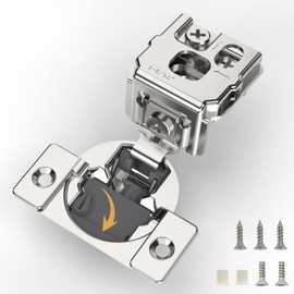 [Closing Speed Control] 10 Pack 1-5/16 Inch Overlay Soft Close Hinges for Face Frame Cabinet, 4D Adjustment, Stainless Steel Kitchen Cabinet Hardware, 105° Open Concealed Self Closing Hinge