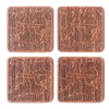 Kansas City Map Coaster, Set of 4, Sapele Wooden Coaster