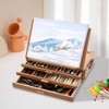 Wood Storage Box Easel, Artist Tabletop Sketchbox Easel with 3
