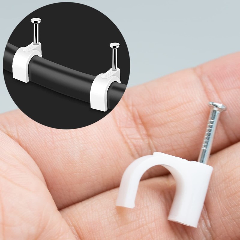 10mm Round Cable Clips 100pcs Assortment Cable Holder Management Wire