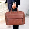 HLC 18 Inch Full Grain Leather Briefcase messenger shoulder bags