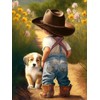 HMDIIMGE Cowboy and Puppy 5D Diamond Painting, Adult Diamond Painting