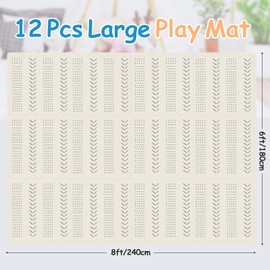 Tinideya 12 Tiles Baby Play Mats 6ft x 8ft Cream Color Puzzle Floor Mat Toddlers Waterproof Crawling Mat for Tummy Time, Crawling & Playroom