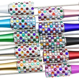 Lopenle 10 Pcs Colorful Candy Bead Gel Pens, Beadable Pens Plastic Fancy Bead Pens Kit Bulk Bling Diamond Beaded Pen for Writing note taking in School, Office