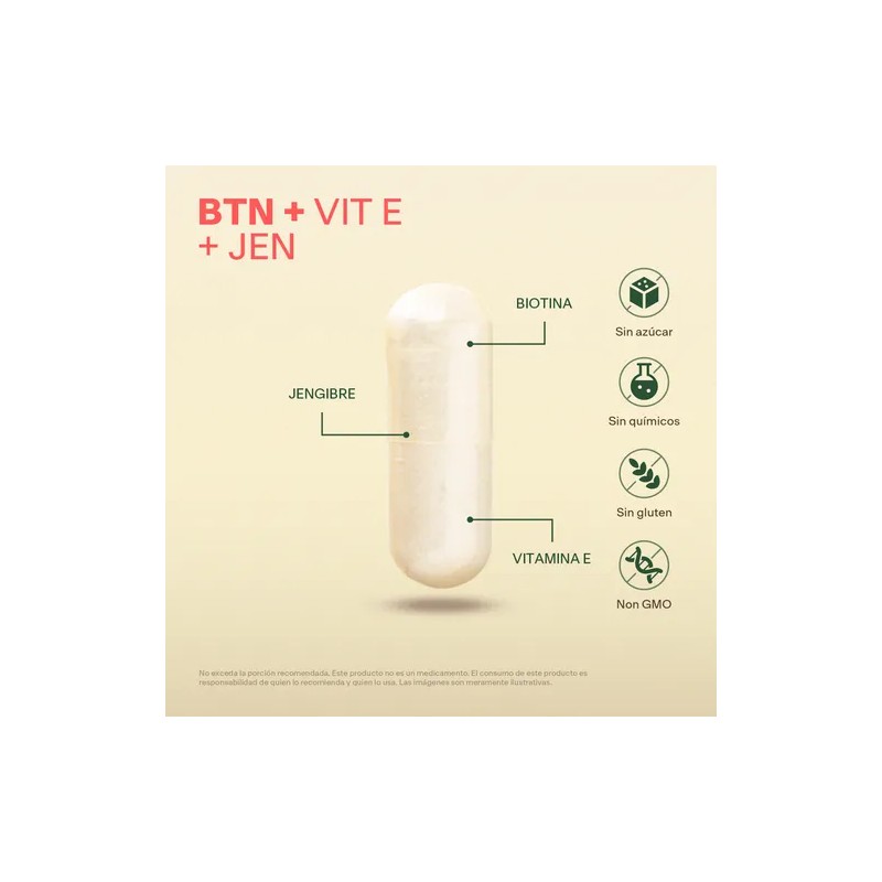 Vitamina E Biotina Pura Con 200 Capsulas Vitalbotanics