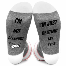 Funny Gifts Socks For Sleeping Themed, Combed Cotton Socks For Sleeping, I'm Not Sleeping I'm Just Resting My Eyes Socks, Soft Novelty Socks For Women Nurse Teacher Mom Gifts, A38