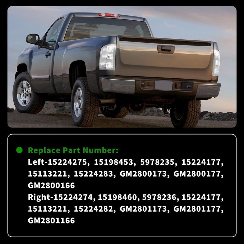 Clear Tail Light Assembly Compatible with 1999-2002 Silverado 1500 2500/1999-2007