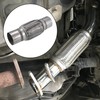 X AUTOHAUX 65x245mm Universal Car Exhaust Flexible Pipe Tubing Silver