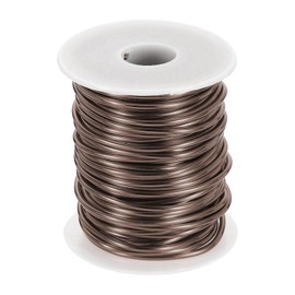 sourcing map 10 Gauge Aluminum Craft Wire 2.5mm 65.5ft Flexible Bendable Anodized Metal Jewelry Sculpting Wire for Jewelry Making Modelling Craft DIY, Brown