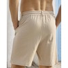 TAFLE Mens Linen Shorts Casual Elastic Waist Drawstring Lightweight Vacation