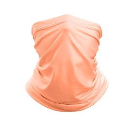 Neck Gaiter Face Mask Balaclava Neckerchief Bandanna Headband Multi Functional (Peach, Medium)