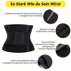 Junlan Slimming Belt Corset Women's Tummy Control Sweat Belt for Waist Trainer Women's Neoprene Belt Sauna Fitness, black