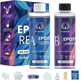 Epoxy Resin Kit for Beginners 16 OZ Epoxy Resin with Molds, Clear Epoxy Resin, No Bubble Fast Curing Heat Resistant for Casting Coating Art DIY Craft Jewelry Making, Keychains