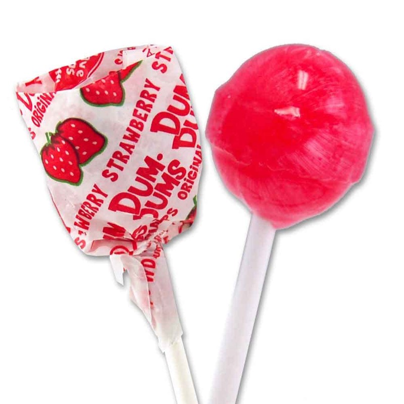 Dum Dums Strawberry Lollipops - Bulk Candy Box with Lollipops