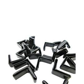 L Shaped Angle Iron Foot Pads - 1 1/4” Angle Iron End Caps PVC Corner Feet Angle Iron Foot Protector - Angle Iron Foot Pads L Shaped PVC Furniture Chair Leg Caps End Covers Floor Protector Black (10)