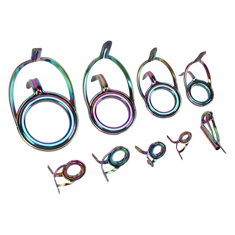 9PCS Lure Fishing Rod Guide Ring Set Stainless Steel Ceramic